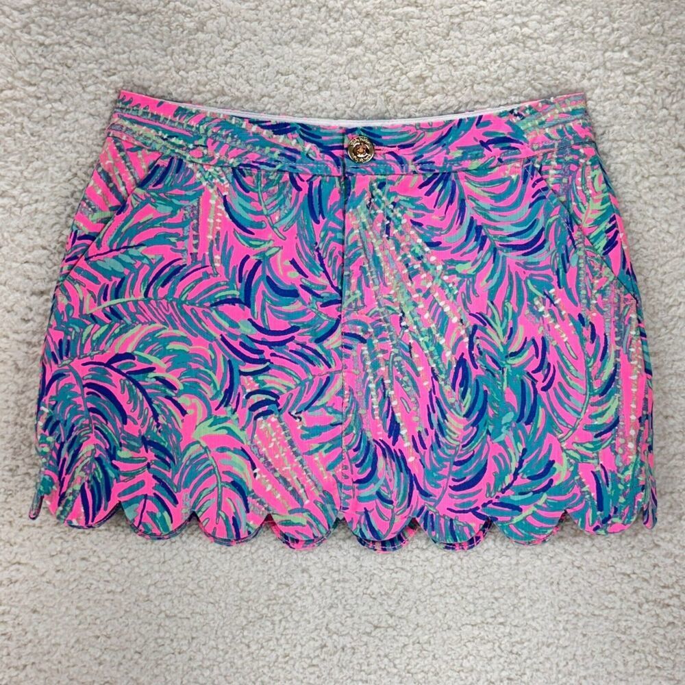 Lilly Pulitzer Lorelei Skort Womens 00 Multicolor Scalloped Hem Pockets Zipper - Picture 1 of 9